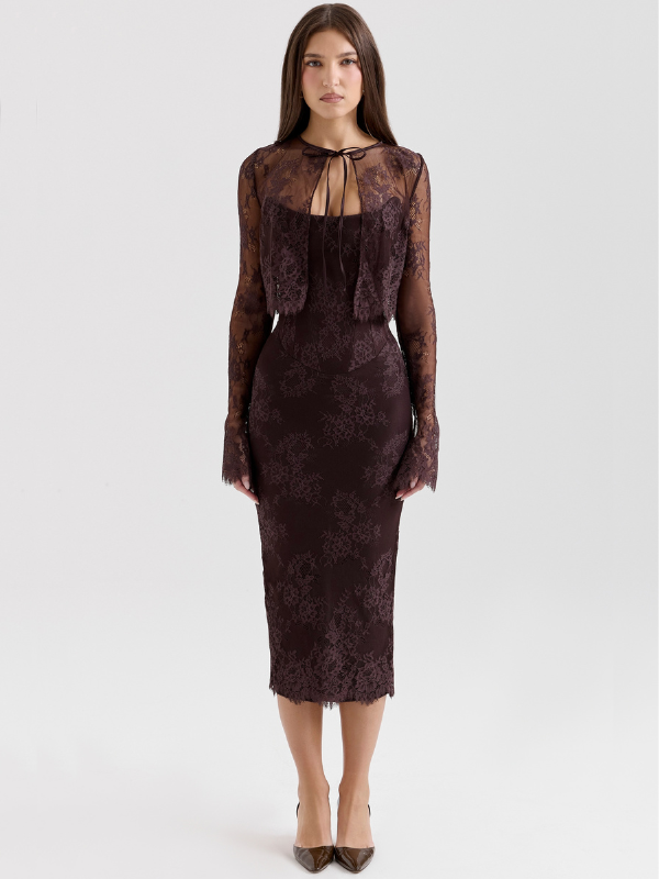 Matilda Midi Dress Chocolate